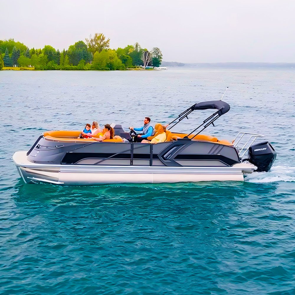 Hot Selling Luxury Aluminum Pontoon Boat with Outboard Motor Power Water Crafts Speed Boat for Fishing Perfect Combo Set